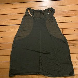 See through olive green tank